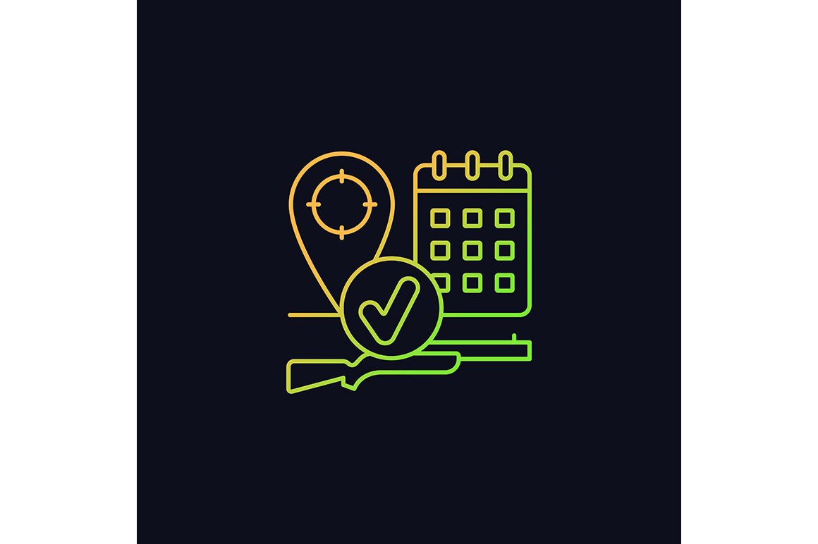 Hunting gradient icons set for dark and light mode