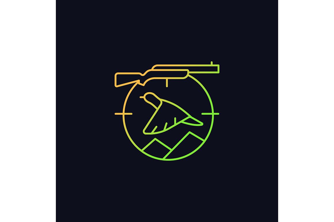 Hunting gradient icons set for dark and light mode