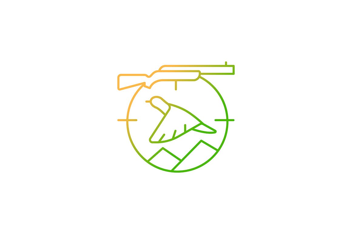 Hunting gradient icons set for dark and light mode