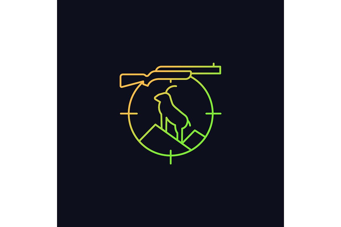 Hunting gradient icons set for dark and light mode