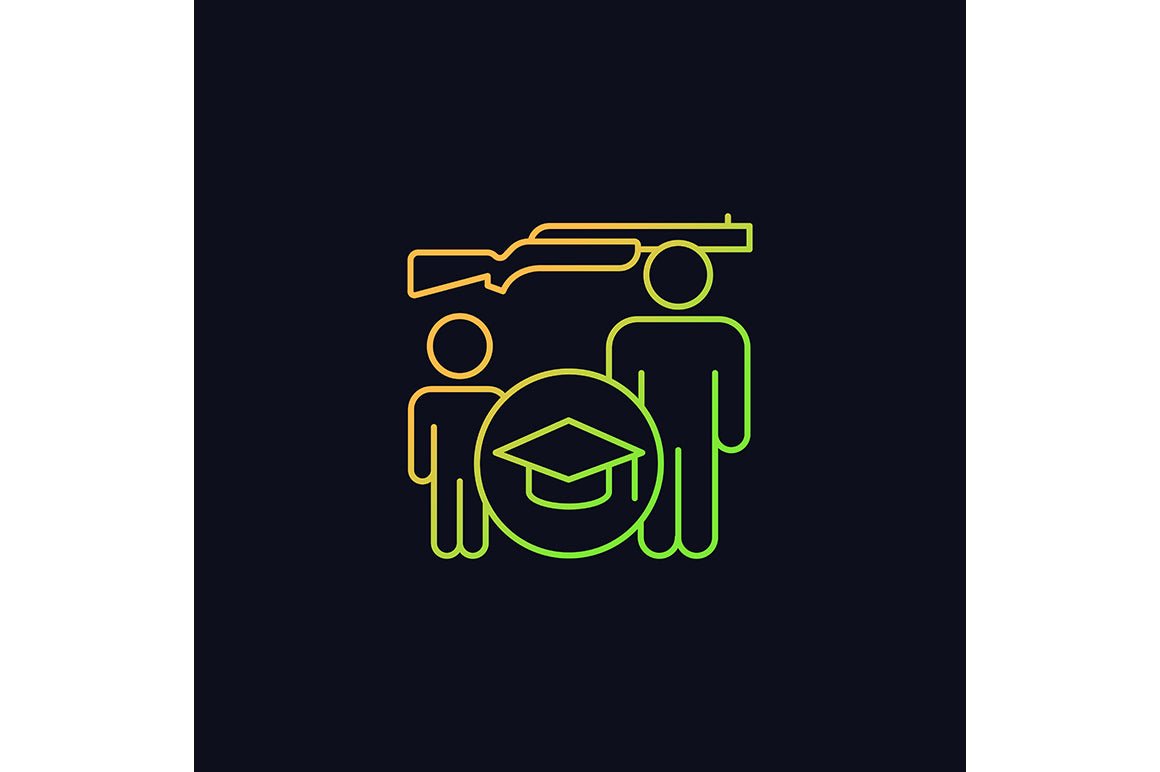 Hunting gradient icons set for dark and light mode