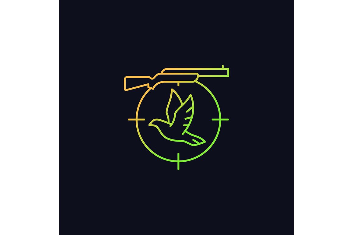 Hunting gradient icons set for dark and light mode