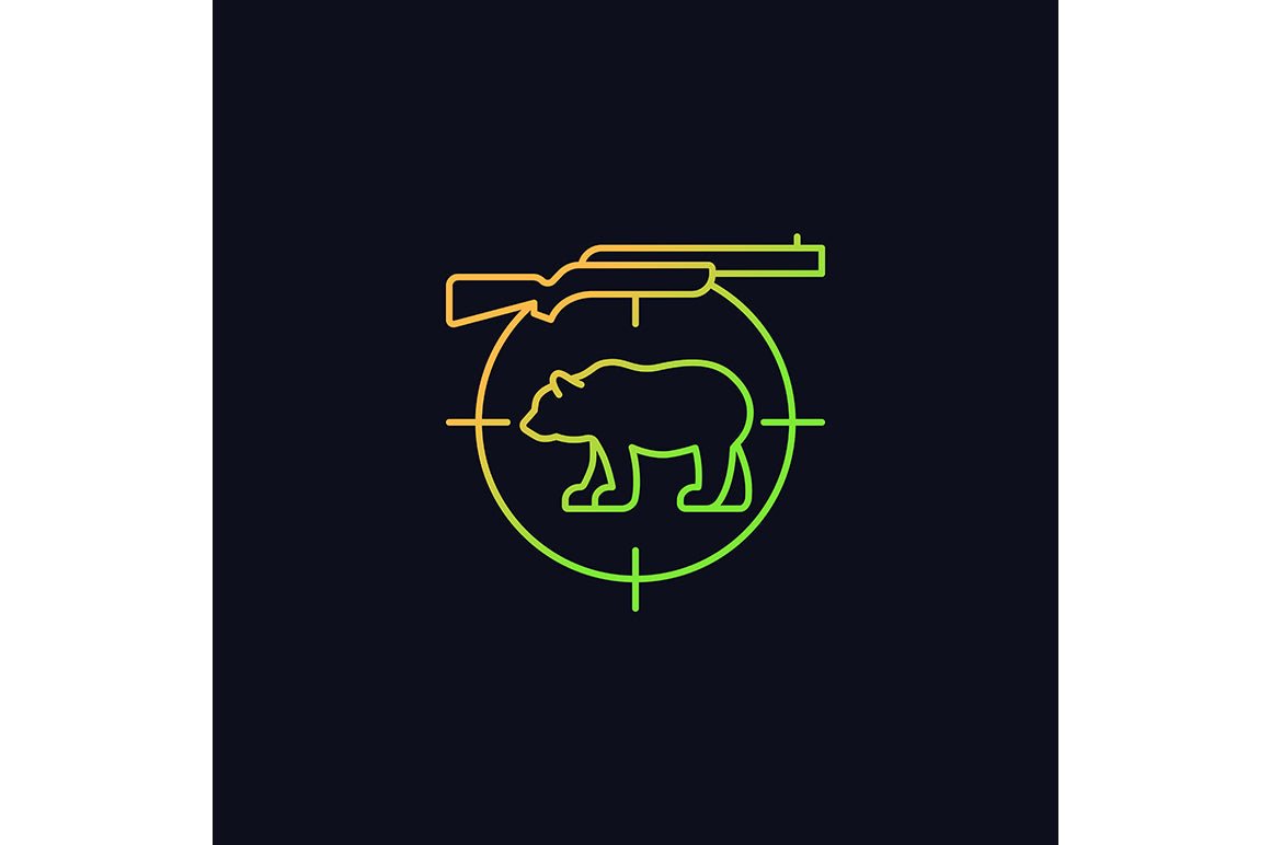 Hunting gradient icons set for dark and light mode