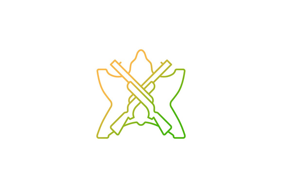 Hunting gradient icons set for dark and light mode
