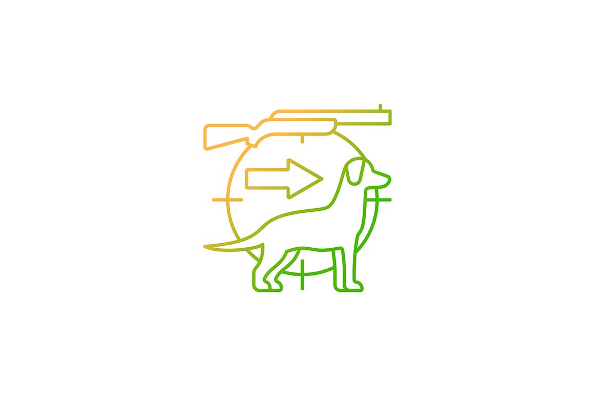 Hunting gradient icons set for dark and light mode