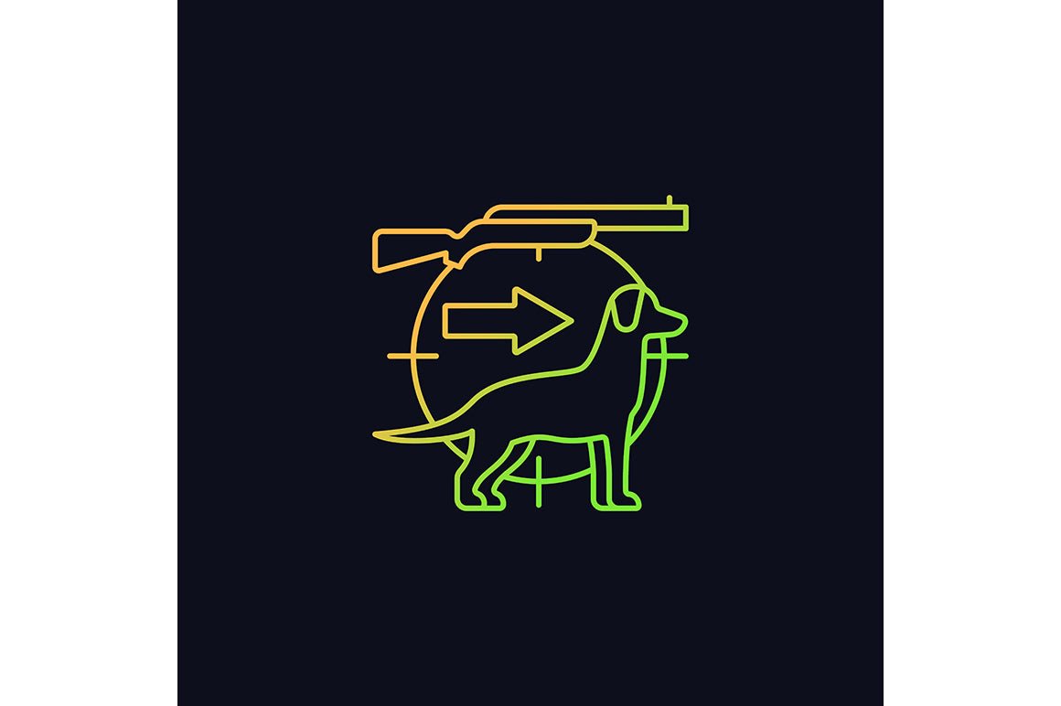 Hunting gradient icons set for dark and light mode