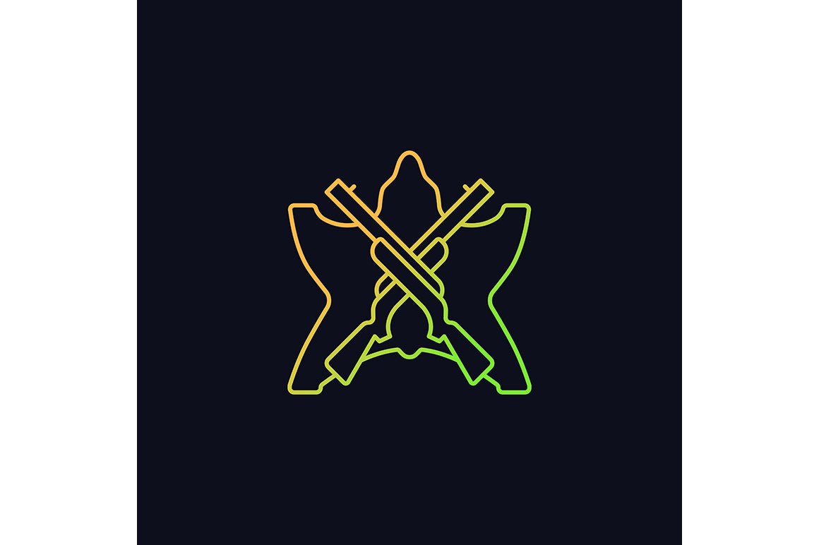 Hunting gradient icons set for dark and light mode