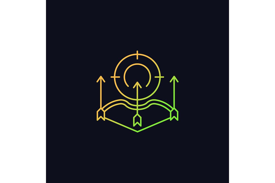 Hunting gradient icons set for dark and light mode