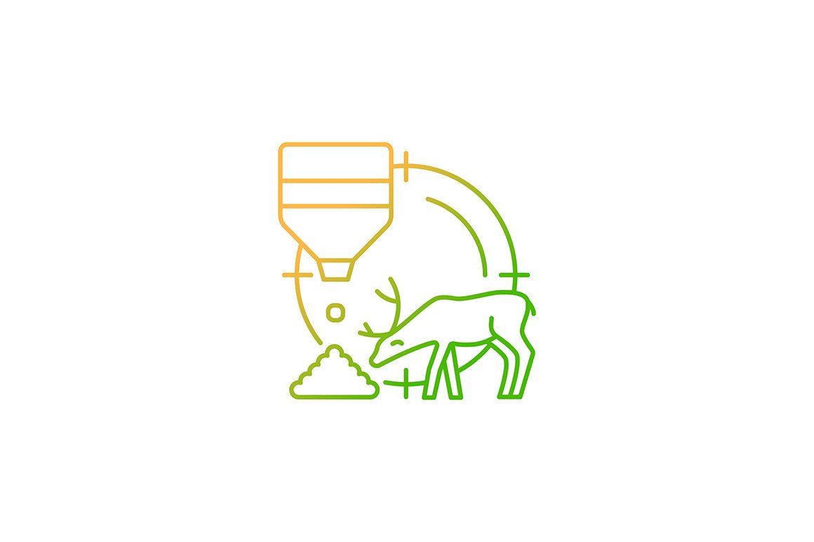 Hunting gradient icons set for dark and light mode