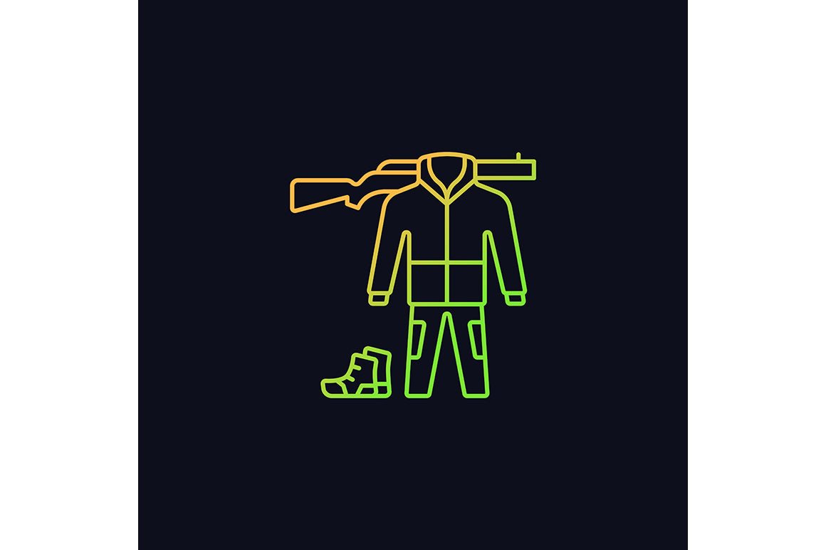 Hunting gradient icons set for dark and light mode