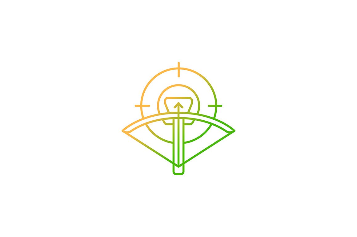 Hunting gradient icons set for dark and light mode