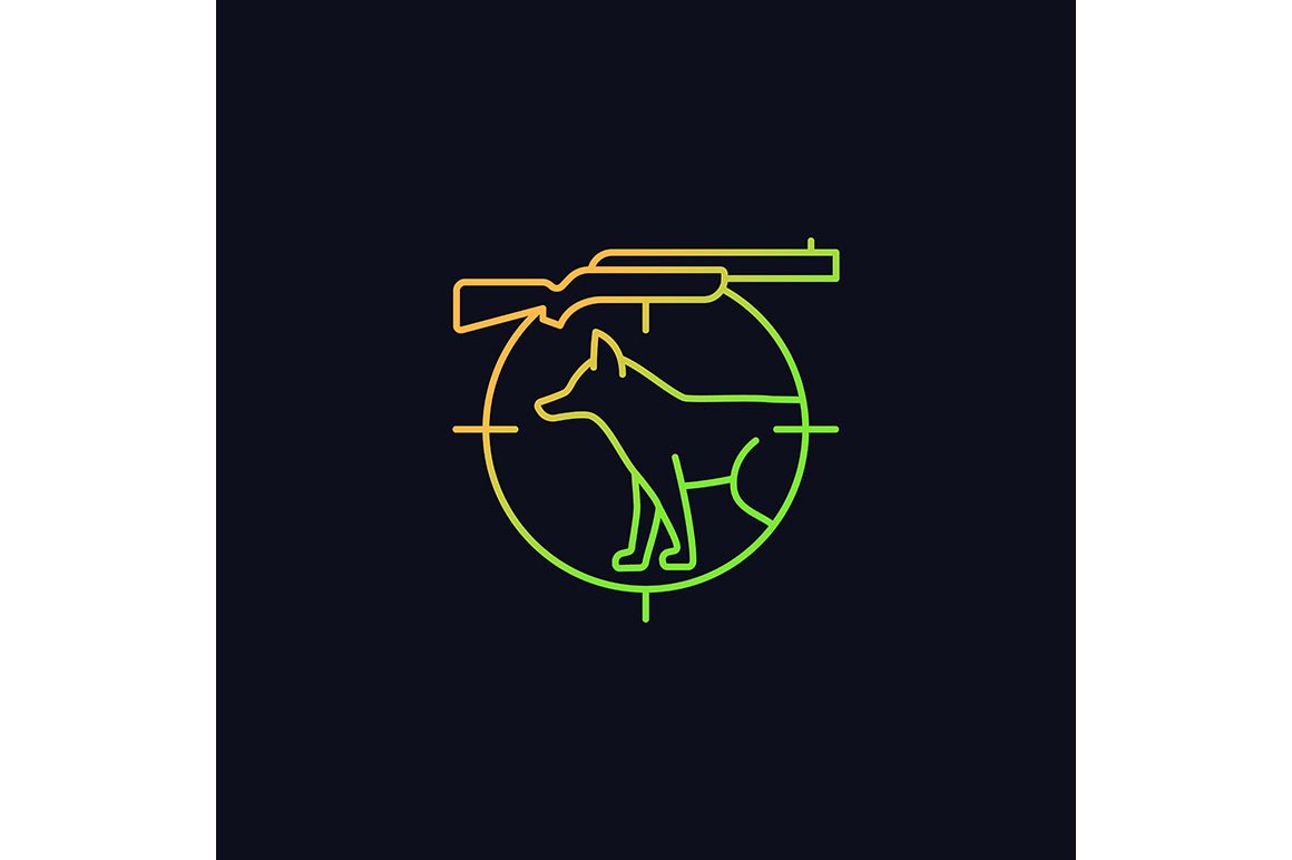 Hunting gradient icons set for dark and light mode