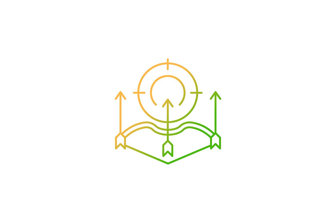 Hunting gradient icons set for dark and light mode