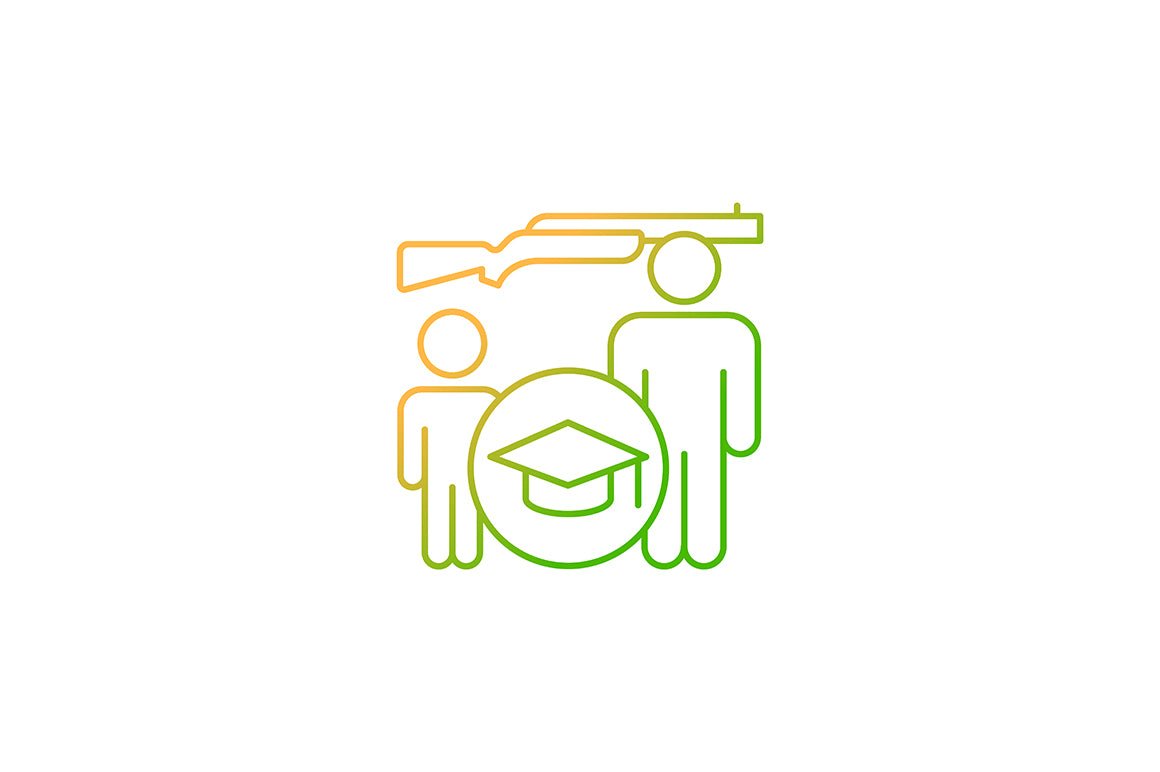 Hunting gradient icons set for dark and light mode