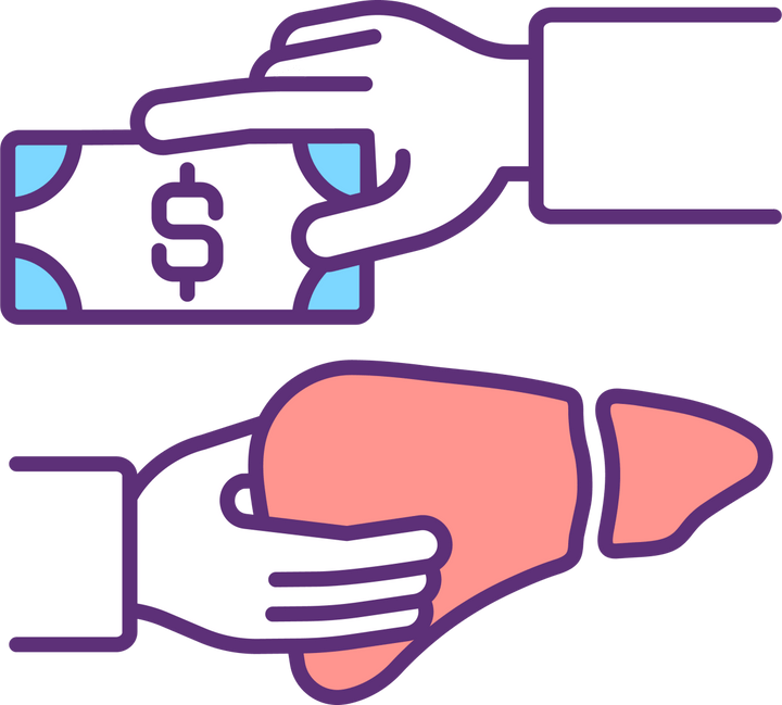 Illegal human trade related RGB color icons set