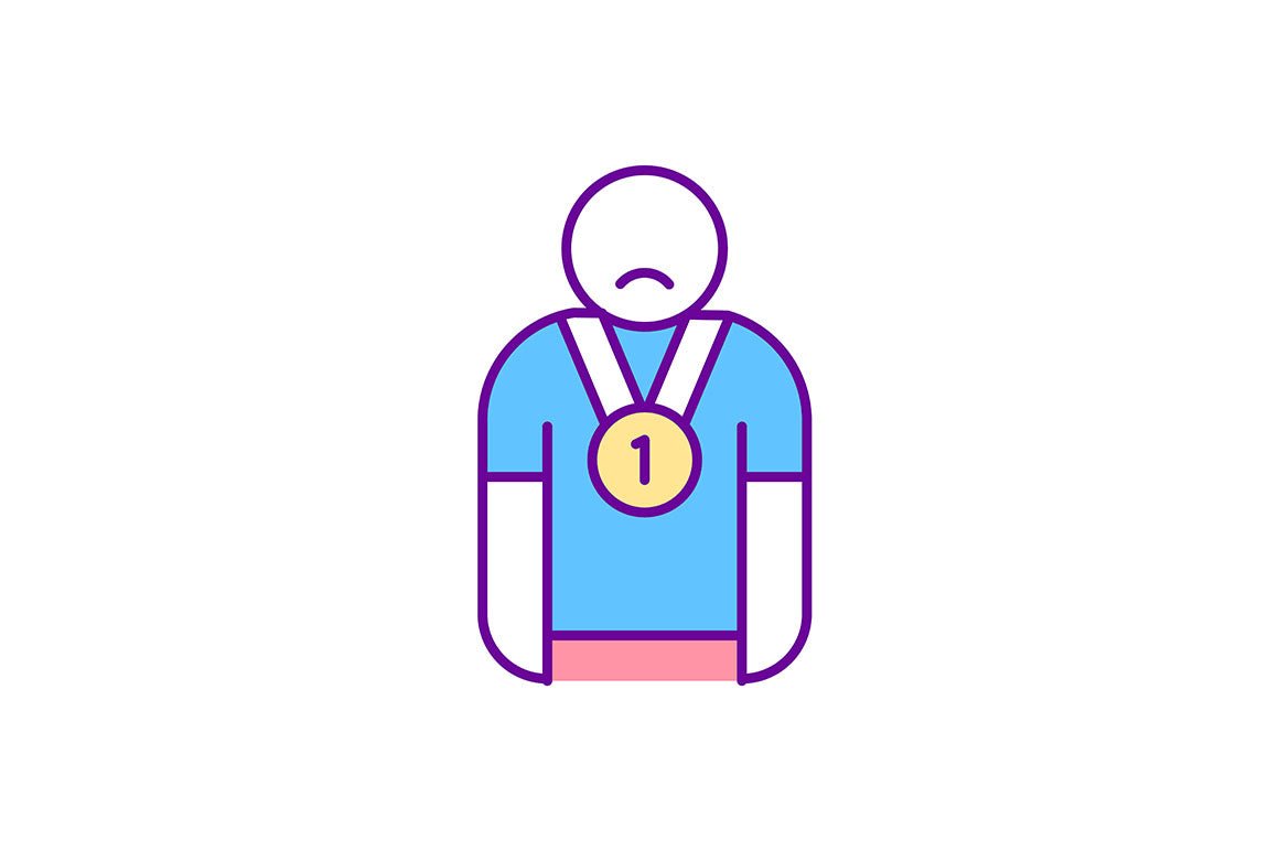 Impostor syndrome RGB color icons set