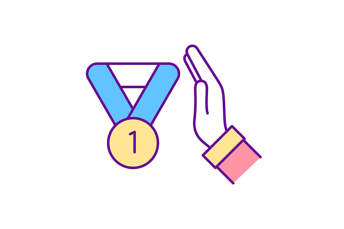Impostor syndrome RGB color icons set