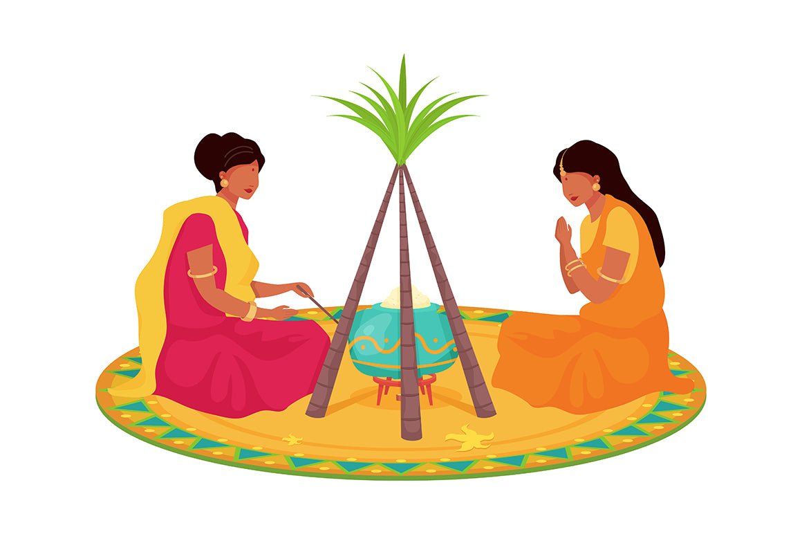 Indian festival vector character set