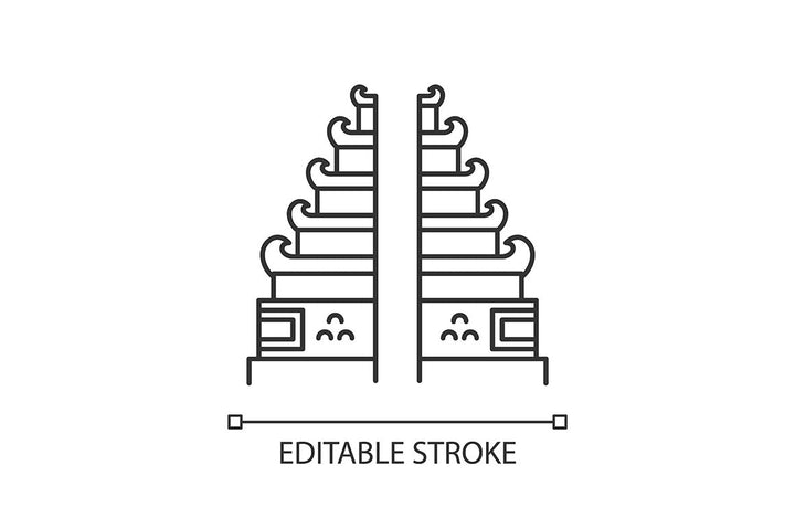 Indonesia linear icons set