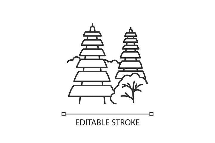 Indonesia linear icons set
