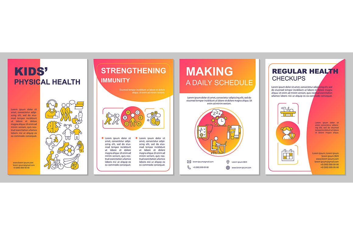 Infant care purple brochure templates bundle