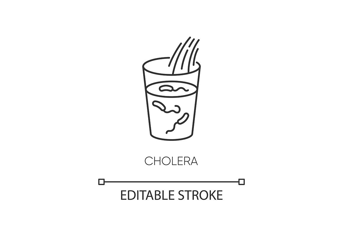 Infectious diseases pixel perfect linear icons set