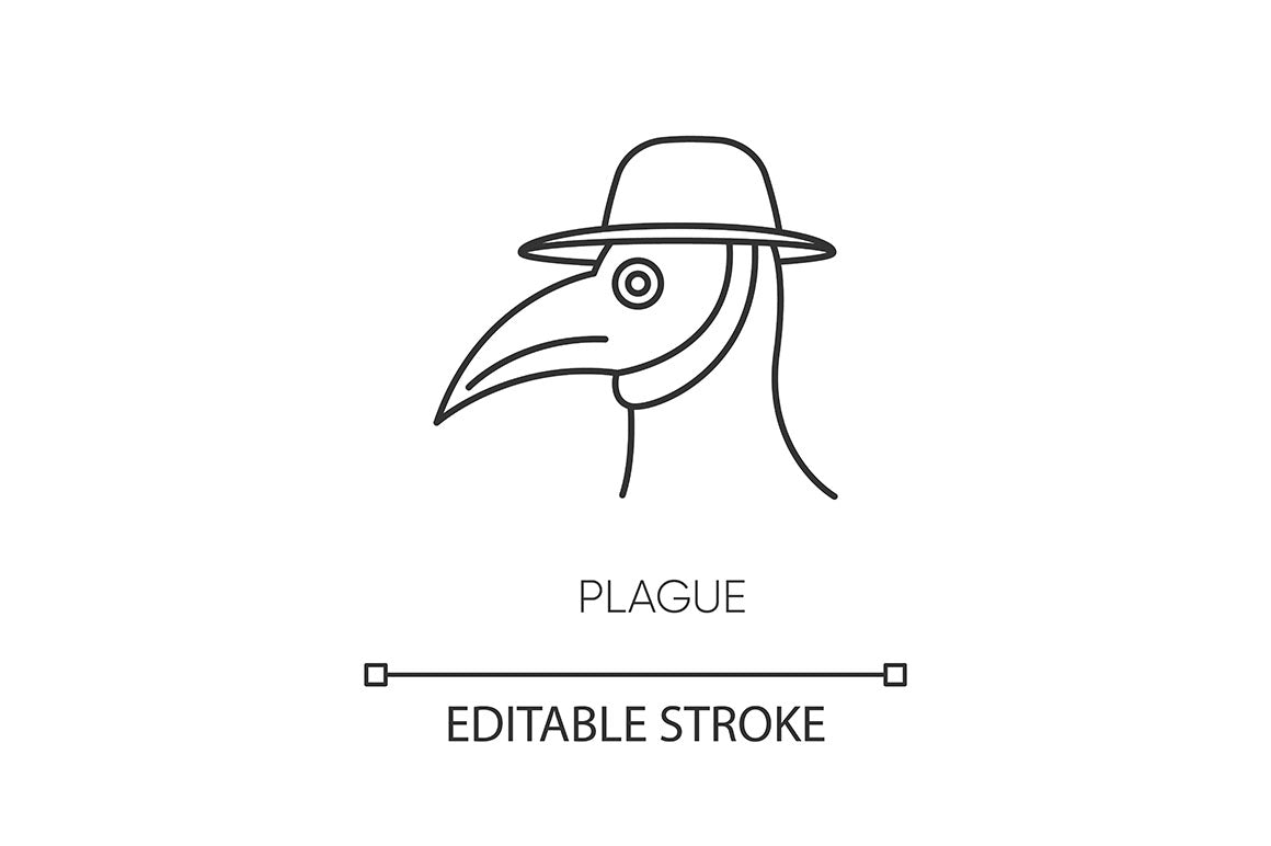 Infectious diseases pixel perfect linear icons set
