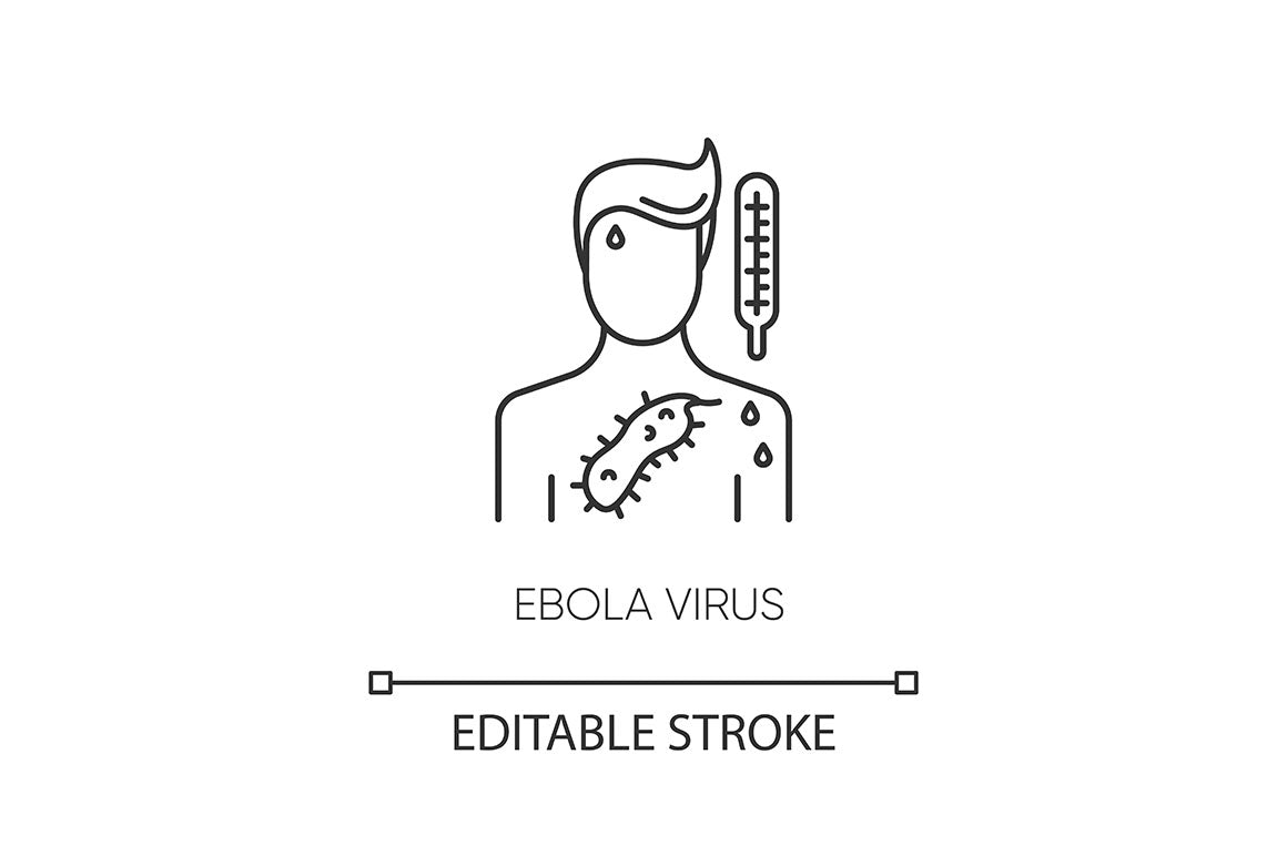 Infectious diseases pixel perfect linear icons set