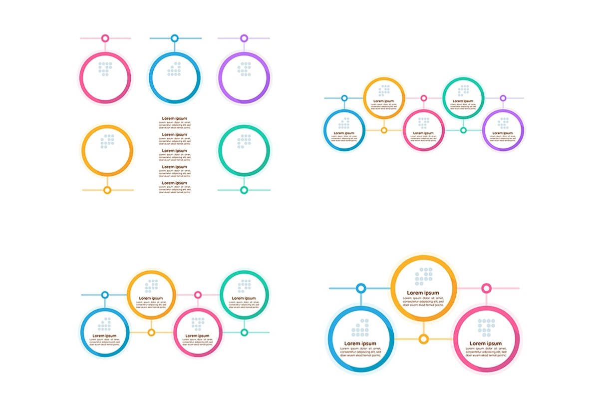Infographic chart design templates set