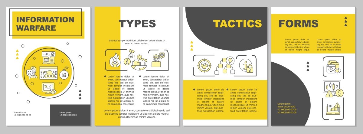 Information warfare guideline yellow brochure template