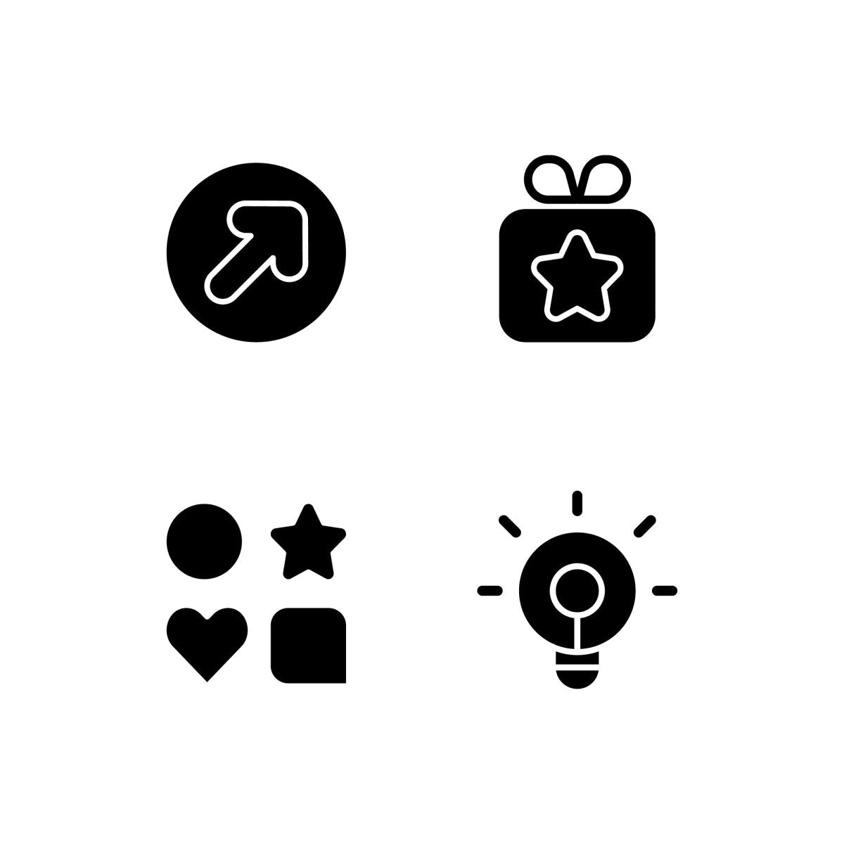 Interface black glyph icons set on white space