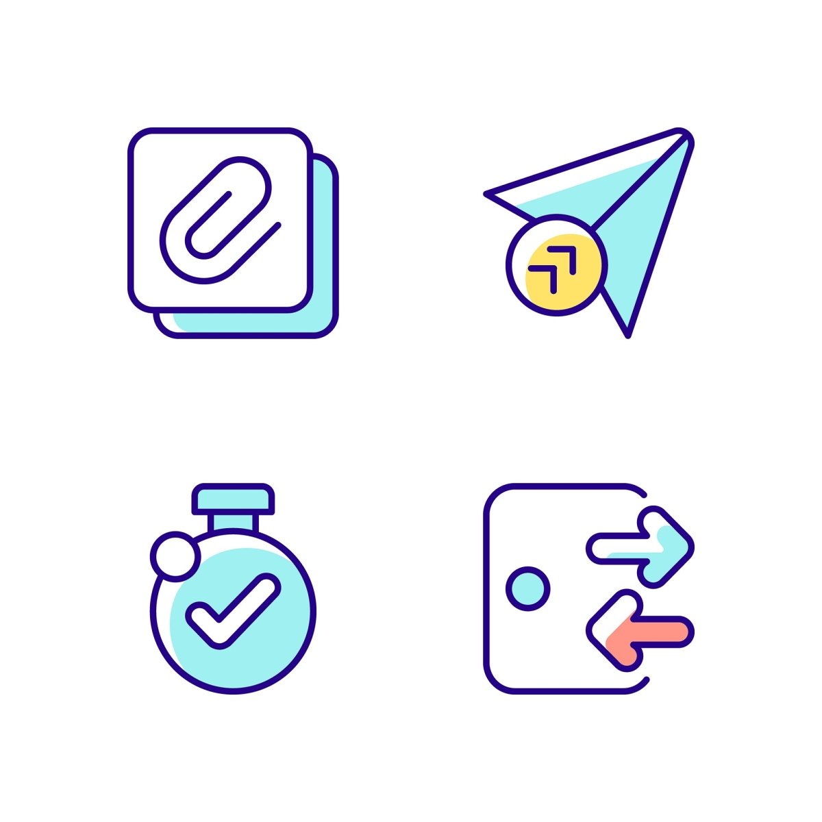 Interface RGB color icons set