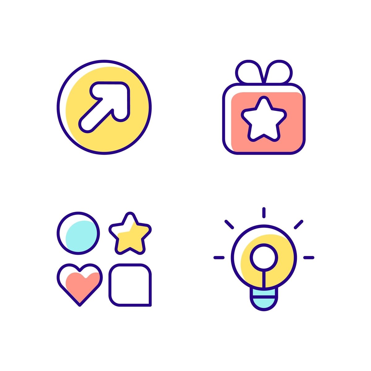 Interface RGB color icons set