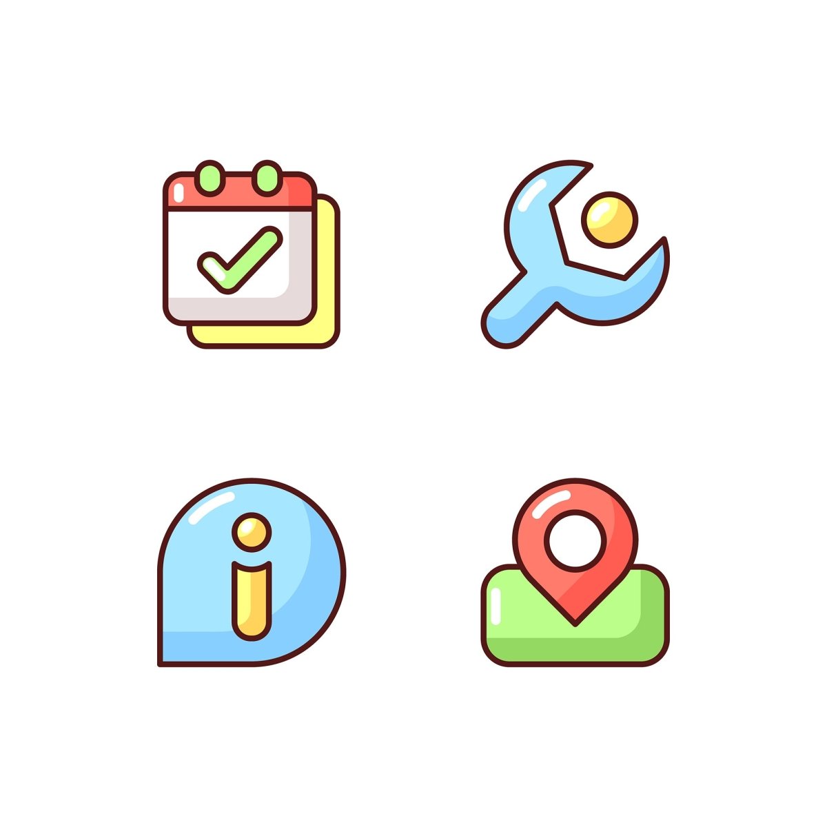 Interface RGB color icons set
