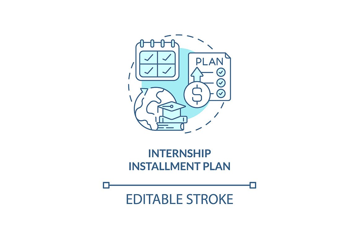 International internship concept icons bundle
