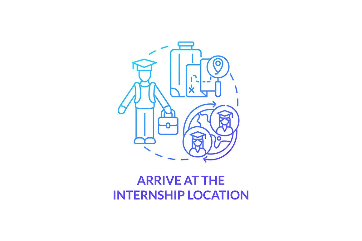 International internship concept icons bundle