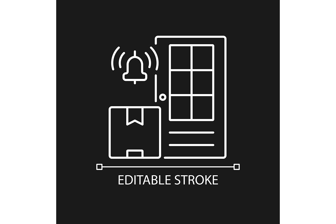 International logistics business linear icons set