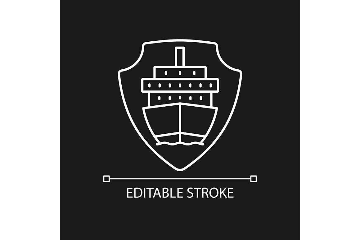 International logistics business linear icons set
