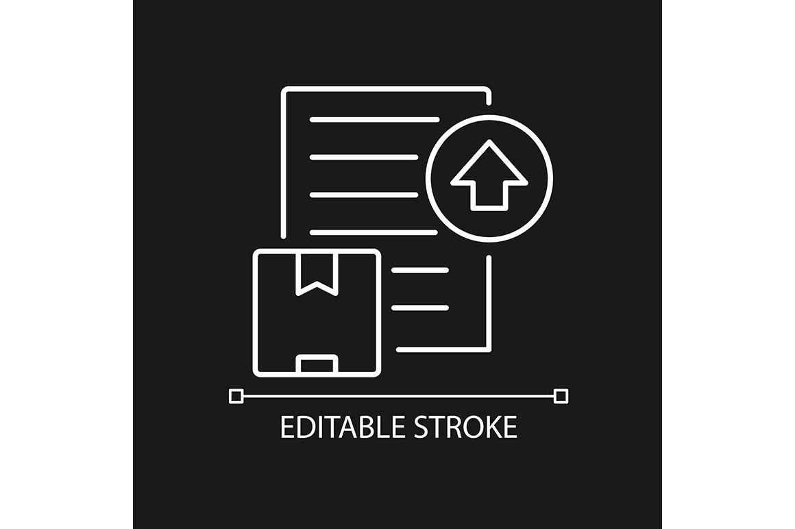 International logistics business linear icons set