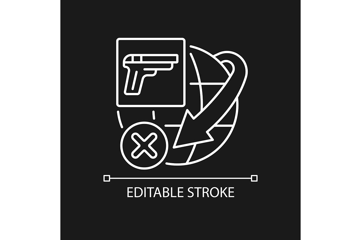 International logistics business linear icons set