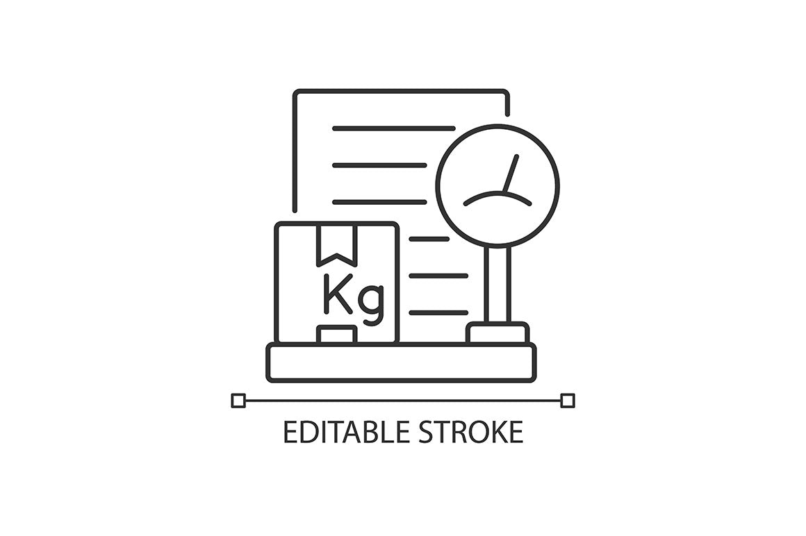 International logistics business linear icons set
