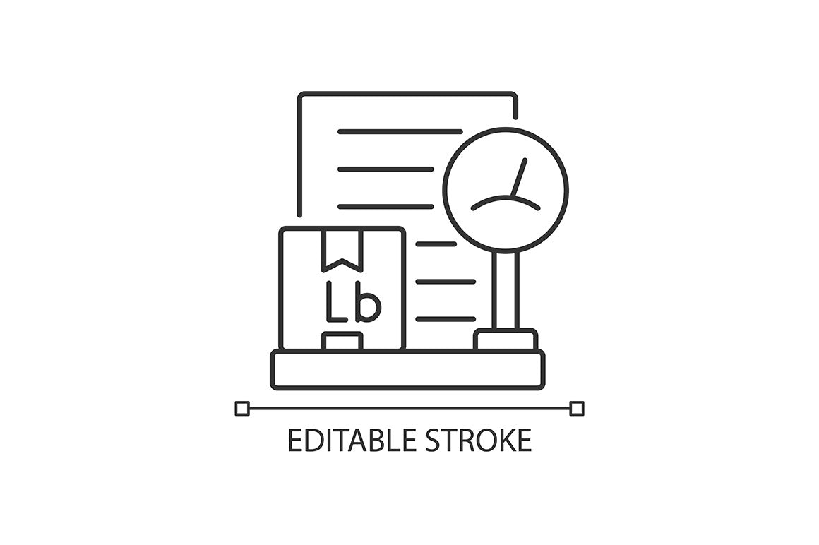 International logistics business linear icons set