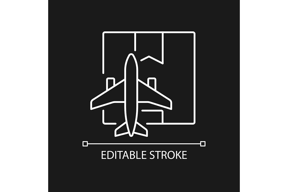International logistics business linear icons set