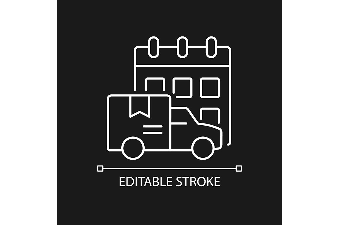 International logistics business linear icons set