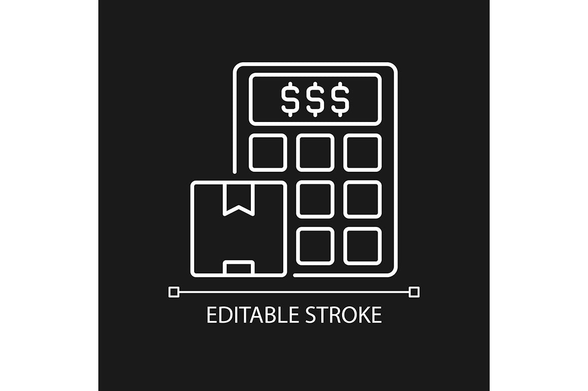 International logistics business linear icons set