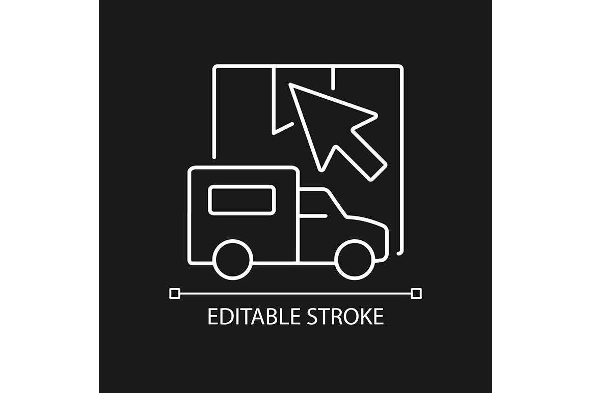 International logistics business linear icons set