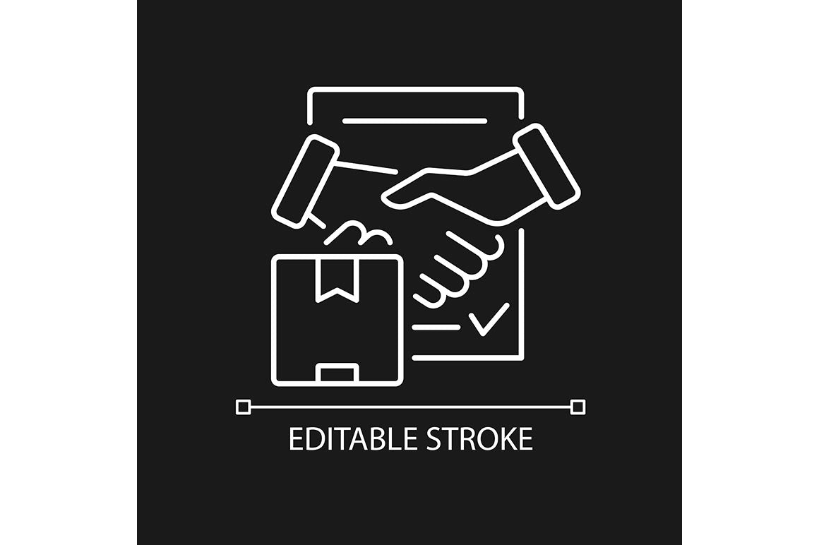 International logistics business linear icons set