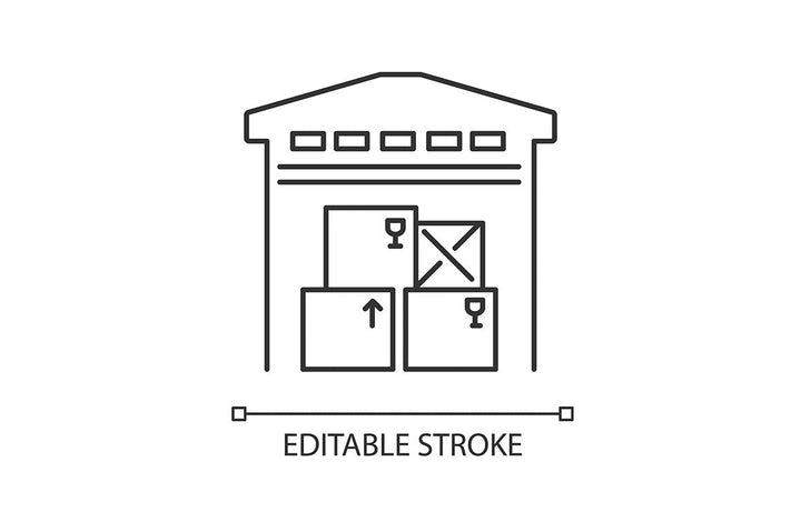 Inventory tracking pixel perfect linear icons set