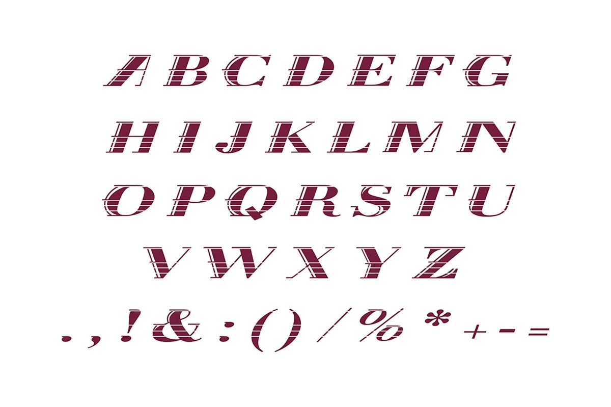 Italic decorative alphabet bundle