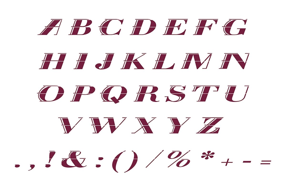Italic decorative alphabet bundle